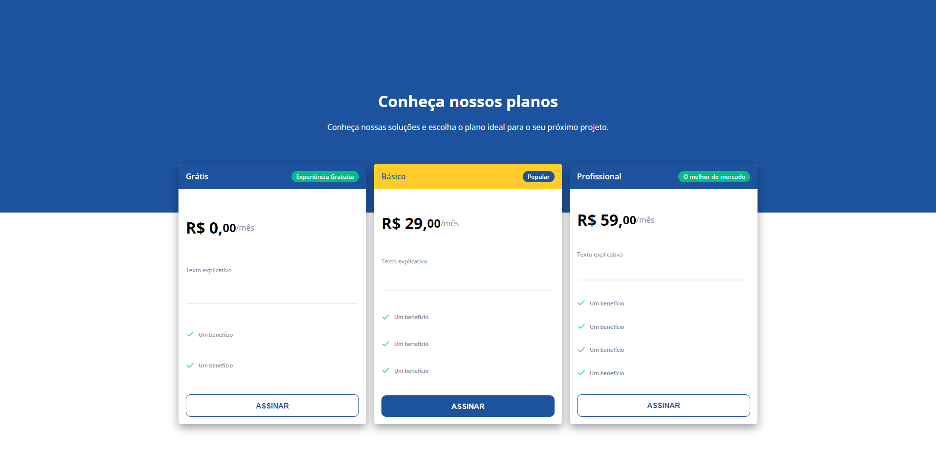 Imagem do projeto Pricing Table